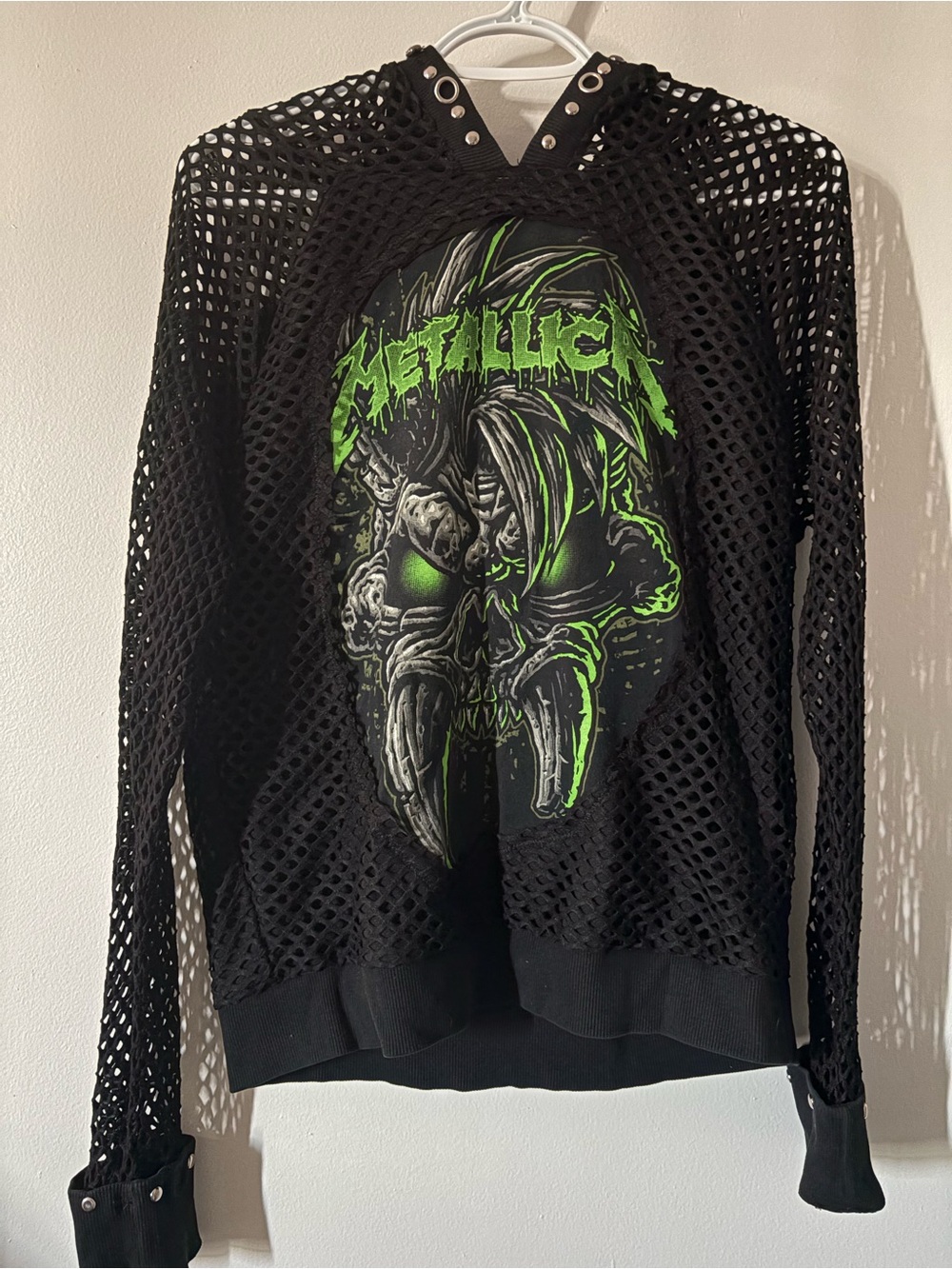 Metallica Studded Mesh Hoodie